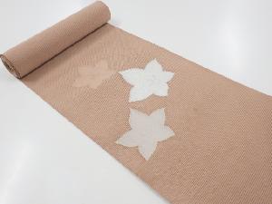 アンティーク　絽綴れ桔梗模様織り出し名古屋帯地反物